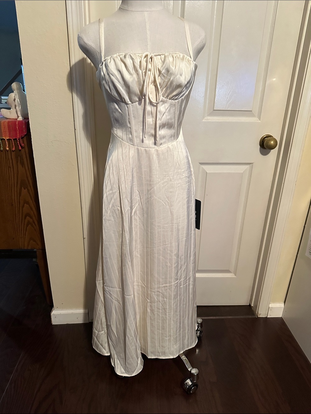 Lulus Ivory Spaghetti-Strap Maxi Dress with Corset Bodice